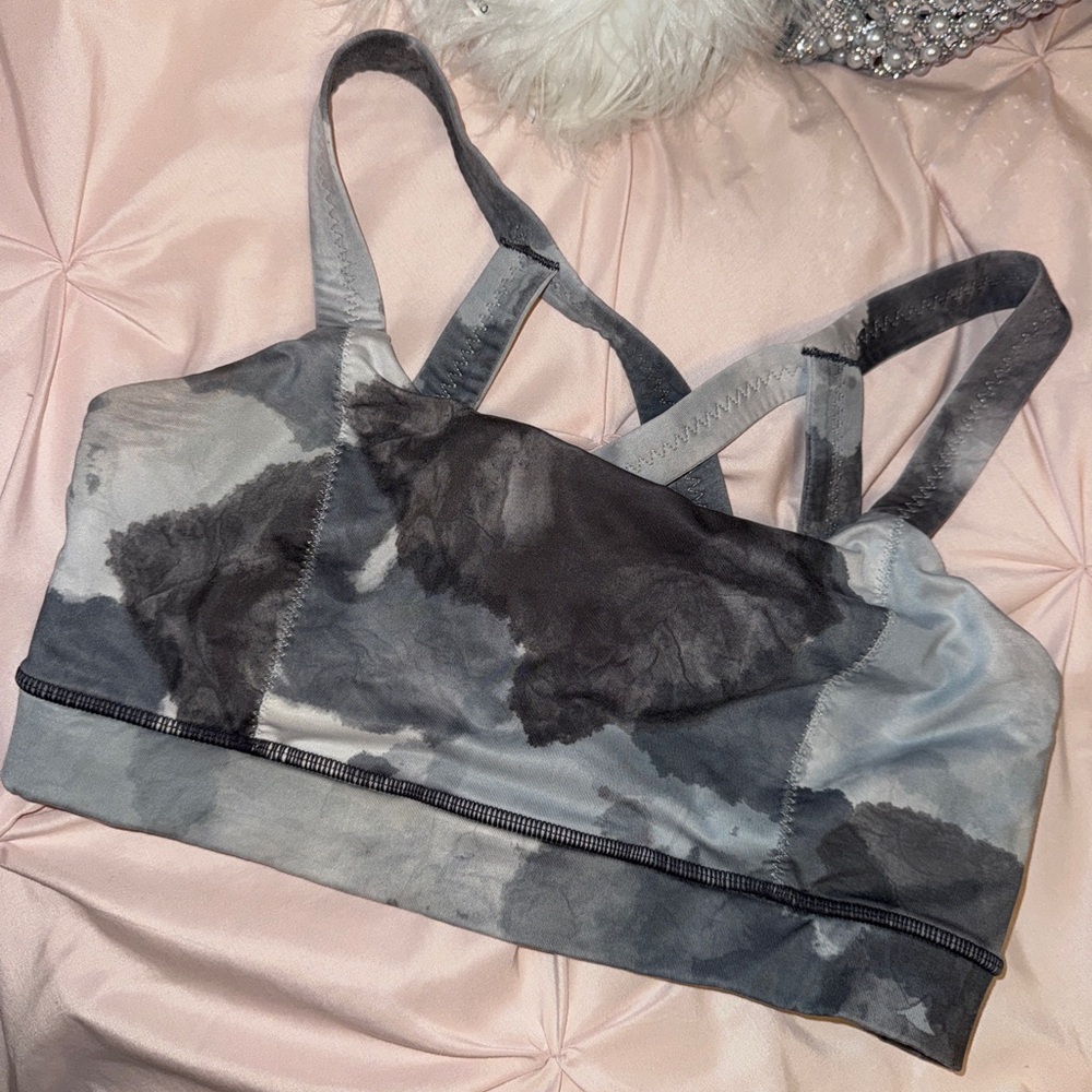 Lululemon Athletica Gray Tie-Dye Sports Bra